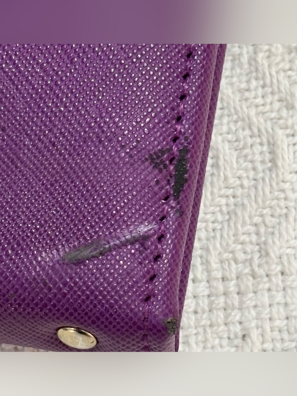 Saffiano Purple Envelope Wallet Clutch - Picture 5 of 8